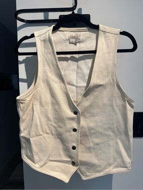 Brixton Cream Button-Front Tank Vest